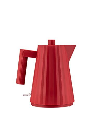 Alessi Plissé MDL06/1 R Electric Kettle Made of Thermoplastic Resin, European Plug 2400W, 100cl, Red