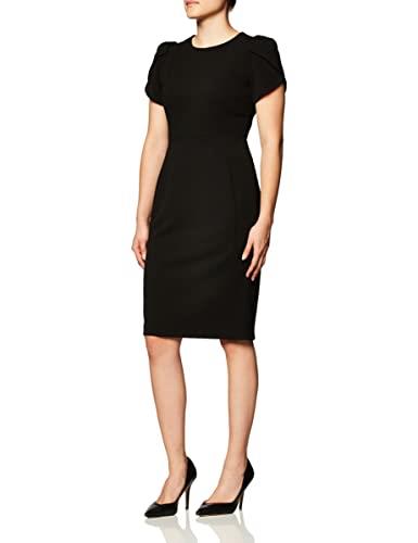 Calvin Klein Essential Sheath Tulip Sleeves – Women’s Casual Dresses with Professional Flair, Black 3, 6
