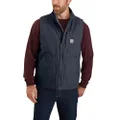 Carhartt Men's Loose Fit Washed Duck Sherpa-Lined Mock-Neck Vest, Navy, Small