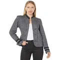 Tommy Hilfiger Women's Classic Tommy Open Front Band Jacket, Black Multi, Medium
