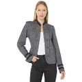 Tommy Hilfiger Women's Classic Tommy Open Front Band Jacket, Black Multi, Medium