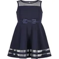 Calvin Klein Girls' Sleeveless Party Dress, Fit and Flare Silhouette, Round Neckline & Back Zip Closure, Navy, 6