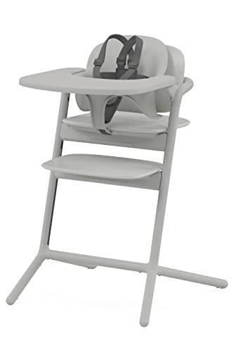 Cybex LEMO 3-in-1 (Lemo 3-in-1) Suede Gray Long Youth High Chair Snack Tray Harness Set for Newborns and Adults