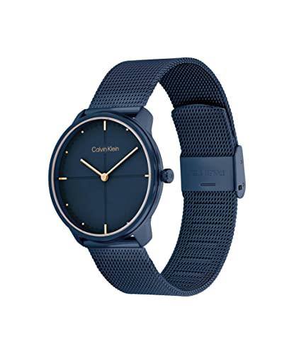 Calvin Klein Iconic Plated Blue Steel Blue Dial Unisex Watch
