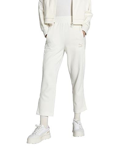 Puma 621467 Women's Tapered Sweatshirt, Side Line, T7 High Waist Pants, 23 Fall/Winter Color Warm White (65), M