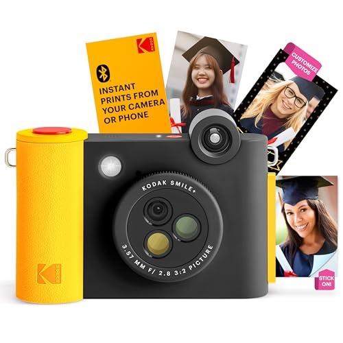 KODAK Smile+ Wireless Digital Instant Print Camera with Effect-Changing Lens, 2x3” Sticky-Backed Photo Prints, and Zink Printing Technology, Compatible with iOS and Android Devices - Black