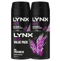 LYNX Excite Deodorant Aerosol Body Spray for Men 165 ML x 2 Pack, 48 hour Fressness