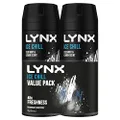 LYNX Ice Chill Aerosol Deodorant Aerosol Body Spray for Men 165 ML x 2 Pack, 48 hour Fressness