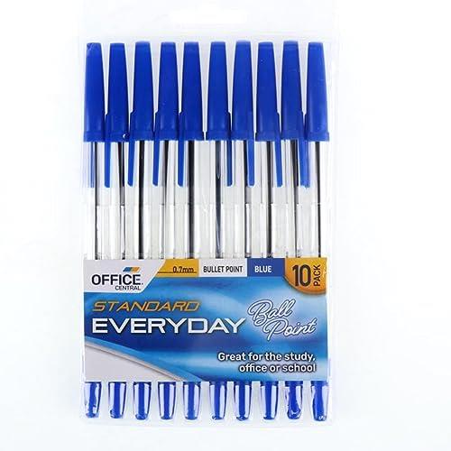 Office Central Ballpoint Pen (Pack of 10), Blue