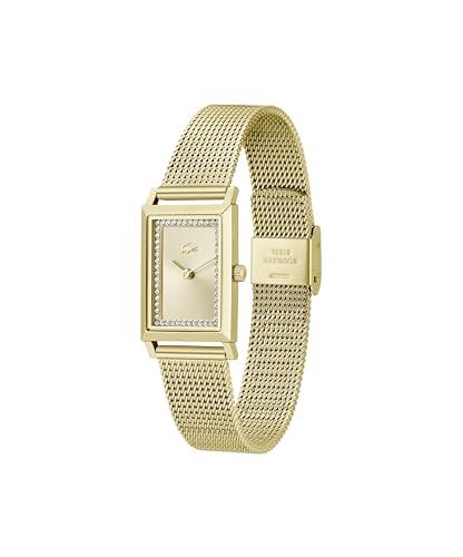 Lacoste Catherine Iconic Plated Thin Gold Steel Gold Sunray Dial Women's Watch