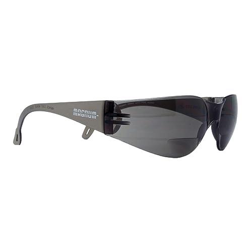 Jack Armour Magnum Bifocals Grey Frame and +200 Smoke Lens Safety Glasses