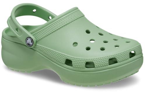 Crocs womens Classic Platform Clog, Fair Green, 9 US