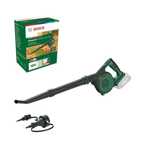 Bosch Home & Garden 18V Cordless Leaf Blower Without Battery, 2-Speed Selection, Includes Leafblower Nozzle and Inflator Nozzle (UniversalLeafBlower 18V-130)