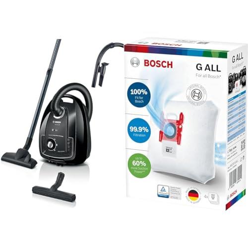 Bosch BGL38BA3AU, Series 4, Bagged Vacuum Cleaner, Black+Bosch PowerProtect Dust Bag, White, BBZ41FGALL