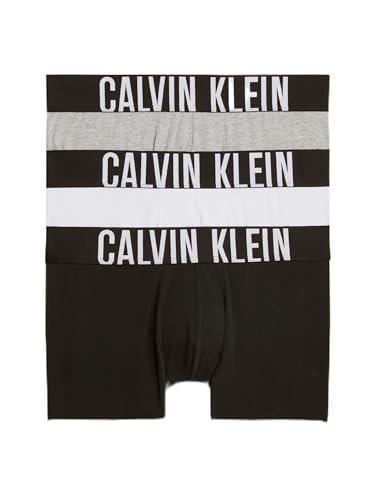 Calvin Klein Men's Intense Power Cotton Trunk, Black/Grey Heather/White, Medium (Pack of 3)