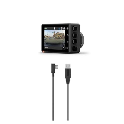 Garmin Dash Cam 47, 1080p Dash Cam, GPS Enabled with 140-Degree Field of View (010-02505-01) with Compatible Extra-Long 8m Garmin Power Cable Bundle