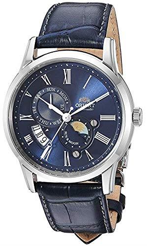 Orient Men's 'Sun and Moon Version 3' Japanese Automatic/Hand-Winding Watch with Sapphire Crystal, Blue