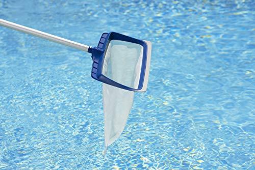 Poolmaster Deluxe Heavy Duty Vinyl Liner Swimming Pool Rake with Rubber Bumper for Above Ground or In Ground Pools, Blue & White