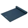 Gaiam Yoga Mat Premium Solid Color Reversible Non Slip Exercise & Fitness Mat for All Types of Yoga, Pilates & Floor Workouts, Marine, 6mm