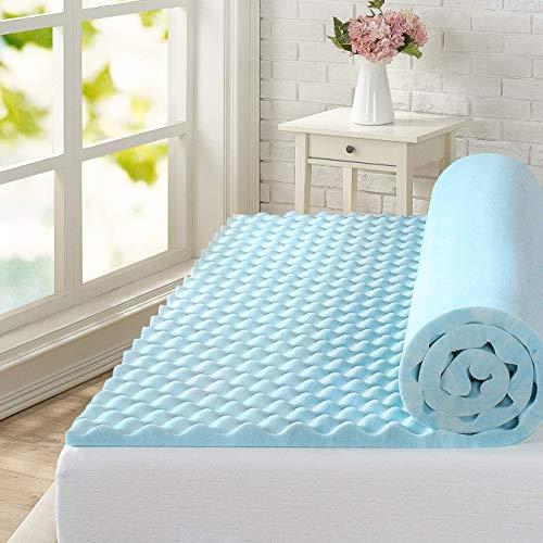 Zinus Swirl Cool Gel Convoluted Memory Foam Air Flow Mattress Topper Protector 4cm - Double Size