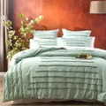 Renee Taylor Classic Double Bed Quilt Cover Cotton Vintage Washed Tufted Sage