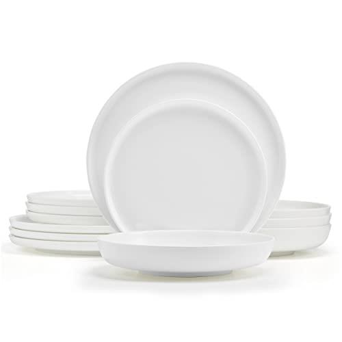 Mikasa Marion Chip Resistant 12 Piece Dinnerware Set, Service for 4 White