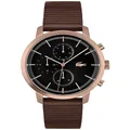 Lacoste Replay Chronograph Leather Round Black Dial Men's Watch