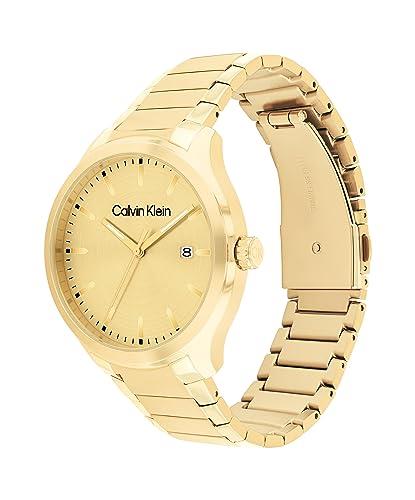 Calvin Klein Impact Iconic Plated Beige Gold Steel Cool Grey Dial Men's Watch