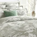 Renee Taylor Palm Tree Jacquard Quilt Cover Set, Queen, Sage