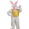 Rubie's Adult Deluxe Bunny Costume with Mascot Head,White,One Size