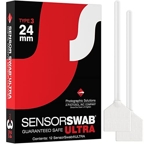 Sensor Swab Ultra 24mm Swabs - Camera Sensor Cleaner Swabs for Cleaning Full Frame Mirrored or Mirrorless SLR & DSLR Cameras. Canon, Nikon, Sony - Sensor Dust & Oil Remover (Pack of 12)