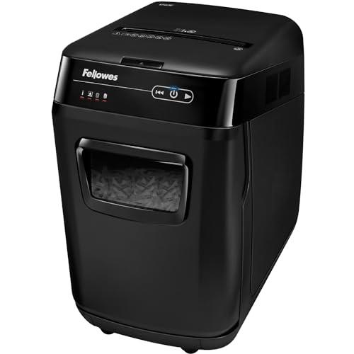Fellowes AutoMax 150C 150-Sheet Cross-Cut Auto Feed Shredder with Jam Protection for Hands-Free Shredding (4680001), Black
