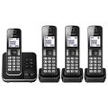 Panasonic KX-TGD324EB Cordless Home Phone with Nuisance Call Blocker and Digital Answering Machine - Pack of 4