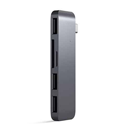 Satechi Aluminum Type-C USB 3.0 3-in-1 Combo Hub Adapter - 3 USB 3.0 Ports and Micro/SD Card Reader - for M2/ M1 MacBook Pro/Air, M2/ M1 iPad Pro/Air, M2 Mac Mini, iMac M1 (Space Gray)