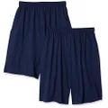 Hanes Big Boys' Jersey Short (Pack of 2), Navy, XL