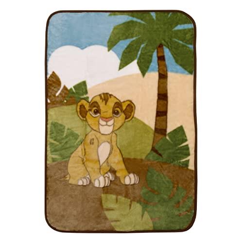 Disney Lion King Urban Jungle Luxury Plush Throw Blanket, Tan/Brown/Green/Ivory, 30x45 Inch (Pack of 1)