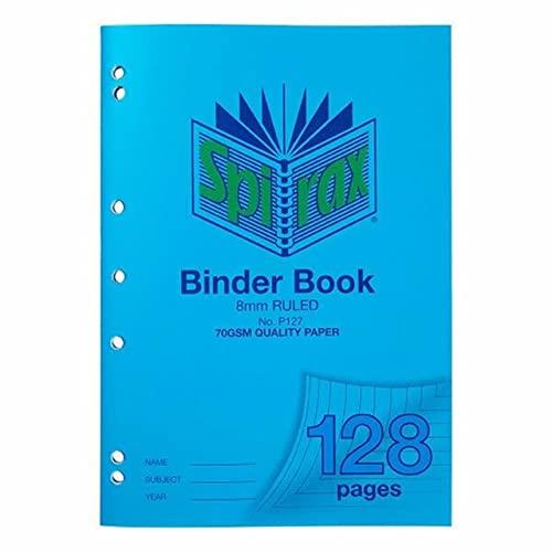 Spirax A4 8 mm Ruling PP Cover Binder Book, 128 Pages, Blue