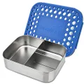LunchBots Trio 2 Stainless Steel Lunch Container, 3 Section, Holds 1/2 Sandwich and Sides (Blue)