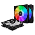 Deepcool CF 120 Plus 3 in 1 MB Controls 120mm A-RGB LED Case Fan 3 Piece Pack, Multi-Coloured
