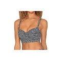 Smart+Sexy Women's Full-Busted Supportive Underwire Swimsuit Bikini Top, Fresh Water Pearl Print, 36DD