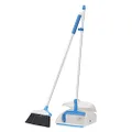 Amazon Basics Broom with Handled Dustpan, Blue and White