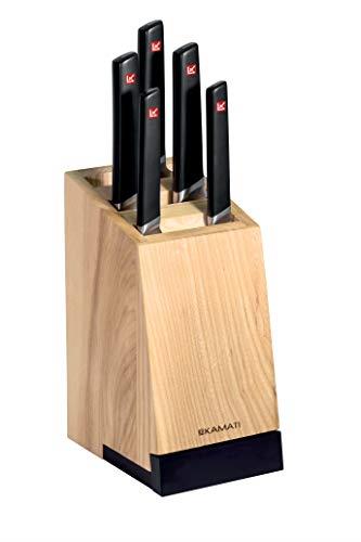 Kamati 79061 Avant-Garde Kitchen Chef Knife Knives Block Set with Tablet Holder Slide 6-Piece, Black