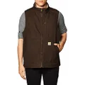 Carhartt Men's Sherpa Lined Mock-Neck Vest, Dark Brown, Medium