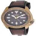 SEIKO Men's 5 Sports Stainless Steel Automatic Watch with Silicone Strap, Brown, 22 (Model: SRPE80), Black, Gold, Modern