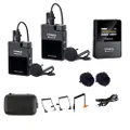 Comica BoomX-D D2 Wireless Lavalier Microphone System,2.4G Digital 1-Trigger-2 Wireless Microphone OLED Display Transmitter & Receiver with Lapel Clip Mics for DSLR Camera