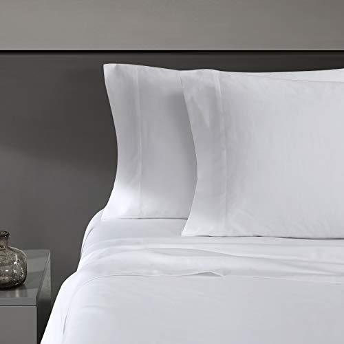 Vera Wang - King Sheet Set, Luxury Sateen Cotton Bedding, 800 Thread Count, Soft & Smooth Home Decor (White,4 pcs, King)