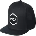 RVCA Men's Adjustable Snapback Straight Brim Hat, Rvca Snapback Hat/Black/White, One Size