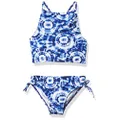 Kanu Surf Girls' Daisy UPF 50+ Beach Sport Halter Tankini 2-Piece Swimsuit, Groovy Denim Blue, 12