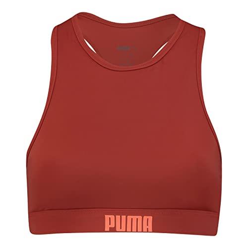 PUMA Women's Swimwear Racerback Bikini top, Brown, S