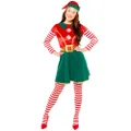 Amscan Women's Christmas Deluxe Elf Fancy Dress Costume, Size 14-16